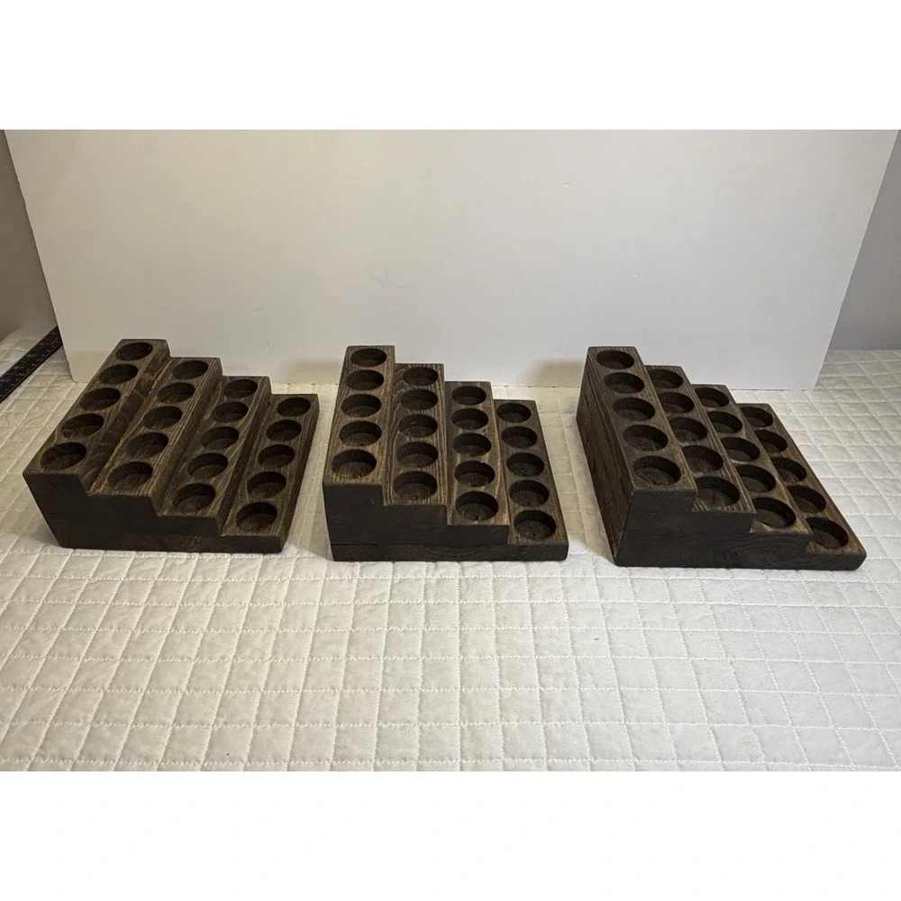 Wooden Essential Oil Display Rack Holder Set Of 3, 60 Bottle Organizer Shelf